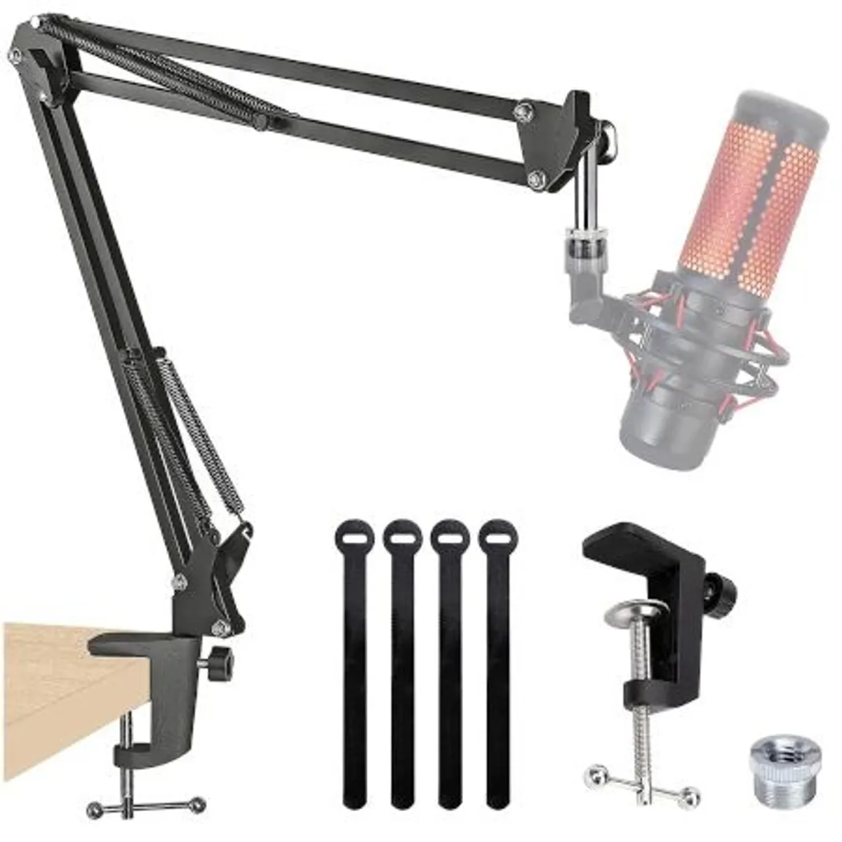 Suporte de microfone QuadCast Boom Arm para braço de tesoura de suspensão ajustável para HyperX QuadCast