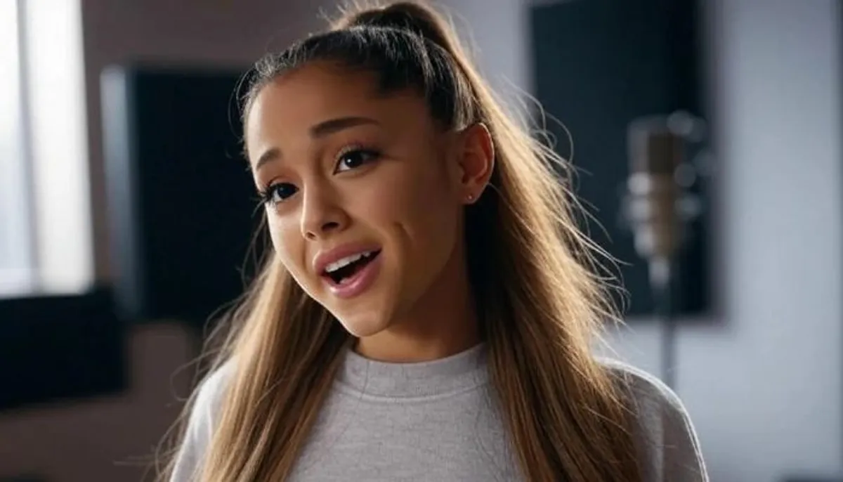 Ariana Grande aquecendo o vocal