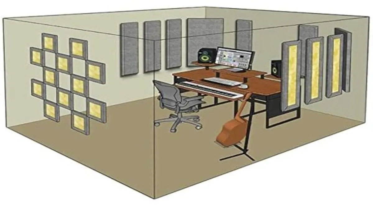 Disposição dos painéis acústicos