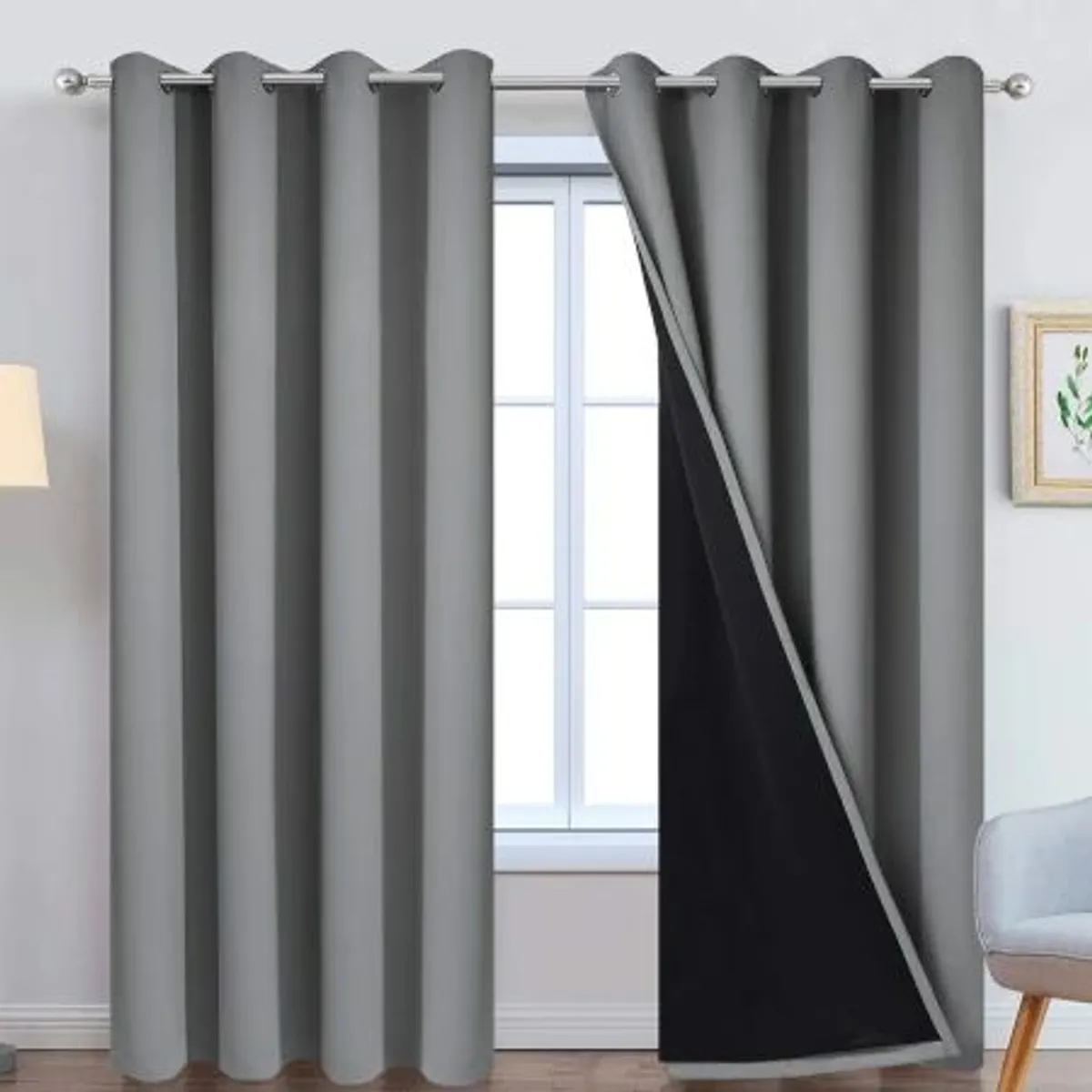 Cortinas Yakamok 100% blackout, painéis de cortina térmica isolados à prova de som